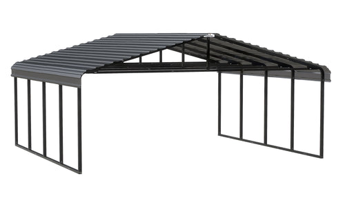 Arrow Galvanized Steel Carport 20 x 20 x 9 Carport Arrow Grey 