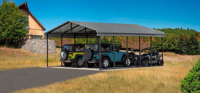 Arrow Galvanized Steel Carport 20 x 24 x 9 Carport Arrow 