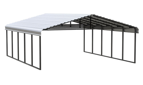 Arrow Galvanized Steel Carport 20 x 24 x 9 Carport Arrow Beige 