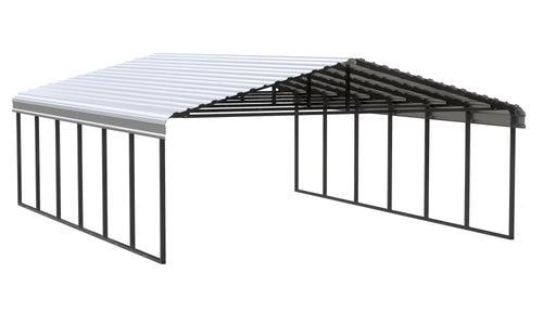 Arrow Galvanized Steel Carport 20 x 29 x 9 Carport Arrow Beige 