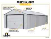 Image of Arrow Murryhill 12 x 31 Garage, Steel Storage Building, Prefab Storage Shed Garage Arrow 