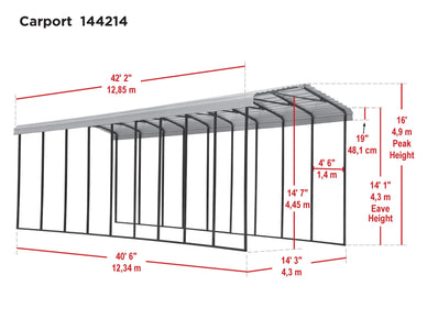 Arrow RV Carport 14 x 42 x 14 ft. Carport Arrow 