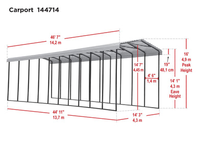 Arrow RV Carport 14 x 47 x 14 ft. Carport Arrow 