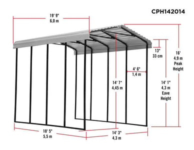 Arrow RV Carport 20x14x14 Multi-use with extensions Carport Arrow Shed 