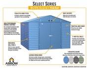 Image of Arrow Select Steel Storage Shed, 10x12 Shed Arrow 