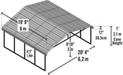 Image of Arrow Shed 20 x 20 Carport Galvanized Steel Roof Carport Arrow Shed 