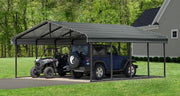 Image of Arrow Shed 20 x 20 Carport Galvanized Steel Roof Carport Arrow Shed Grey 