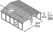 Image of Arrow Shed 20 x 24 Carport Galvanized Steel Roof Carport Arrow Shed 