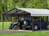 Arrow Shed 20 x 29 Carport Galvanized Steel Roof Carport Arrow Shed Linen 