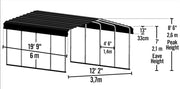 Image of Arrow Shed Steel Carport 12 x 20 x 7 ft. Galvanized Carport Arrow Shed 