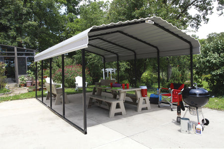 Arrow Shed Steel Carport 12 x 20 x 7 ft. Galvanized Carport Arrow Shed 