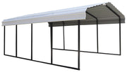 Image of Arrow Shed Steel Carport 12 x 20 x 7 ft. Galvanized Carport Arrow Shed Black/Eggshell 