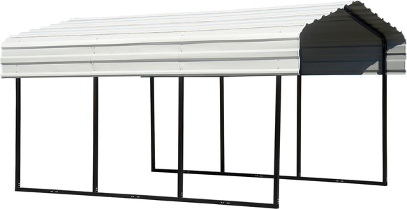 Arrow Steel Carport 10 x 15 x 7 ft. Galvanized Roof Carport Arrow 