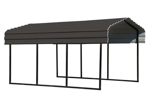 Image of Arrow Steel Carport 10 x 15 x 7 ft. Galvanized Roof Carport Arrow 