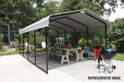 Image of Arrow Steel Carport 12 x 29 x 7 ft. Galvanized Steel Roof Carport Arrow Shed 