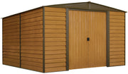Image of Arrow Woodridge 10 x 12 ft. Steel Storage Shed Coffee/Woodgrain Shed Arrow 