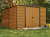 Arrow Woodridge 10 x 12 ft. Steel Storage Shed Coffee/Woodgrain Shed Arrow 