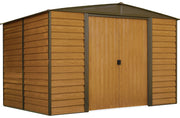 Image of Arrow Woodridge 10 x 8 ft. Steel Storage Shed Coffee/Woodgrain Shed Arrow 