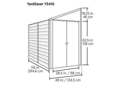 Arrow Yardsaver 4 x 10 ft. Pent Roof Steel Storage Shed Shed Arrow 