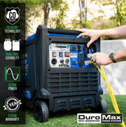 Image of DuroMax 9,000 Watt Dual Fuel Portable Inverter Generator w/ CO Alert Generator DuroMax 