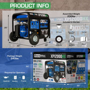 Image of DuroMax XP12000HX 12,000-Watt 460cc Dual Fuel Gas Propane Portable Generator with CO Alert Generator DuroMax 