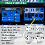 Image of DuroMax XP12000HX 12,000-Watt 460cc Dual Fuel Gas Propane Portable Generator with CO Alert Generator DuroMax 