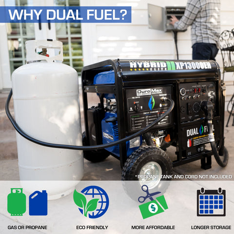Image of DuroMax XP13000EH 13,000-Watt 500cc Portable Hybrid Gas Propane Generator Generator DuroMax 
