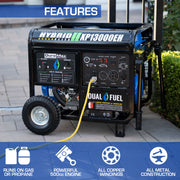 Image of DuroMax XP13000EH 13,000-Watt 500cc Portable Hybrid Gas Propane Generator Generator DuroMax 
