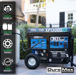 DuroMax XP13000HX 13,000 Watt Dual Fuel Portable HX Generator w/ CO Alert Generator DuroMax 
