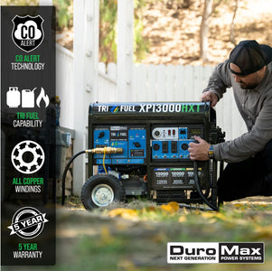 DuroMax XP13000HXT 13,000 Watt Tri Fuel Portable HXT Generator w/ CO Alert Generator DuroMax 