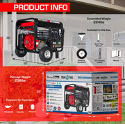 Image of DuroStar DS12000EH 12,000-Watt/9,500-Watt 457cc Electric Start Dual Fuel Portable Generator Generator DuroMax 