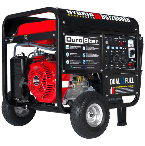 DuroStar DS12000EH 12,000-Watt/9,500-Watt 457cc Electric Start Dual Fuel Portable Generator Generator DuroMax 