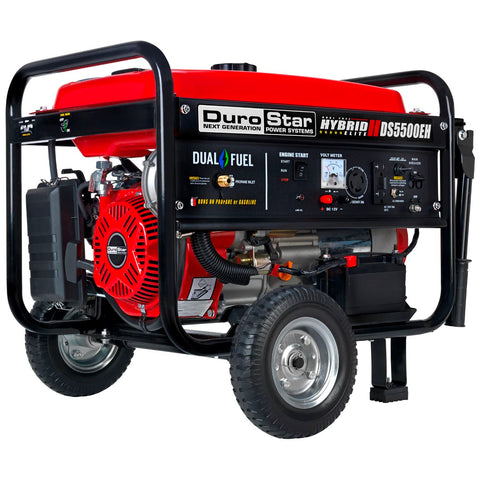 Image of DuroStar DS5500EH 5500-Watt 224cc Electric Start Dual Fuel Hybrid Portable Generator Generator DuroMax 