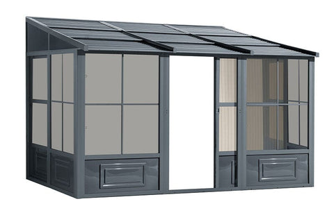 Gazebo Penguin Add-a-Room Patio Enclosure Kit with Metal Roof Solarium Gazebo Penguin Grey 8'x12' 