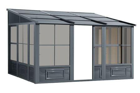 Gazebo Penguin Add-a-Room Patio Enclosure Kit with Metal Roof Solarium Gazebo Penguin Grey 8'x16' 