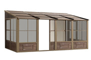 Image of Gazebo Penguin Add-a-Room Patio Enclosure Kit with Metal Roof Solarium Gazebo Penguin Tan 10'x12' 