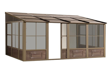 Gazebo Penguin Add-a-Room Patio Enclosure Kit with Metal Roof Solarium Gazebo Penguin Tan 10'x16' 