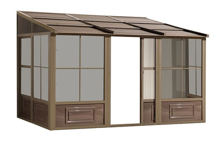 Gazebo Penguin Add-a-Room Patio Enclosure Kit with Metal Roof Solarium Gazebo Penguin Tan 8'x12' 