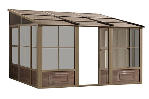 Gazebo Penguin Add-a-Room Patio Enclosure Kit with Metal Roof Solarium Gazebo Penguin Tan 8'x16' 