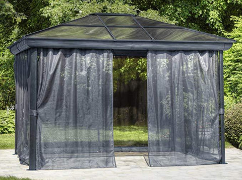 Image of Gazebo Penguin Venice Gazebo with Nettings and Privacy Curtains - The Better Backyard