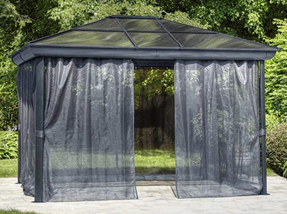 Gazebo Penguin Venice Gazebo with Nettings and Privacy Curtains - The Better Backyard