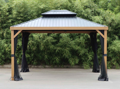 Gazebo Penguin Yosemite 10x12 Aluminum Gazebo with Wood Finish Gazebo Gazebo Penguin 