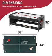 Image of GLD Fat Cat Original 3 In 1 7' Pockey Multi-Game Table - Red Game Table GLD 