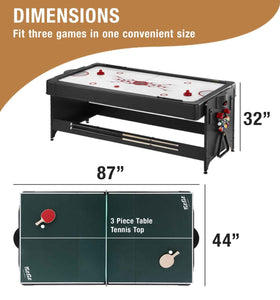 GLD Fat Cat Original 3 In 1 7' Pockey Multi-Game Table - Tan Game Table GLD 