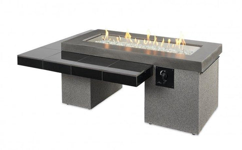 Outdoor 42" Uptown Linear Burner Brown/Black Gas Fire Pit Table - The Better Backyard