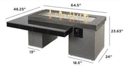 Image of Outdoor 42" Uptown Linear Burner Brown/Black Gas Fire Pit Table - The Better Backyard