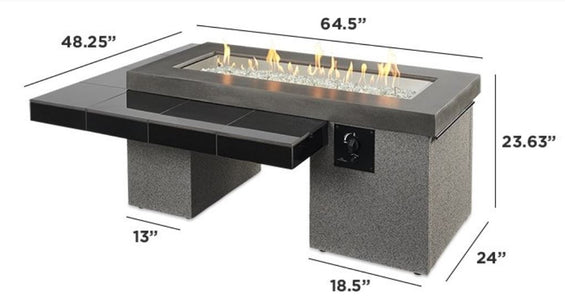 Outdoor 42" Uptown Linear Burner Brown/Black Gas Fire Pit Table - The Better Backyard