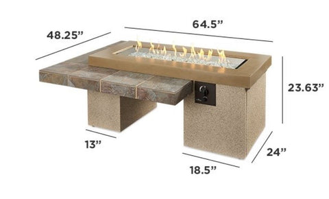 Outdoor 42" Uptown Linear Burner Brown/Black Gas Fire Pit Table - The Better Backyard