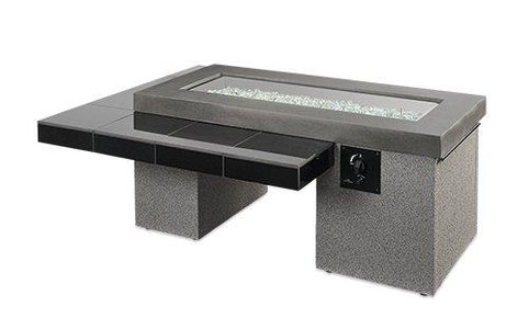 Outdoor 42" Uptown Linear Burner Brown/Black Gas Fire Pit Table - The Better Backyard