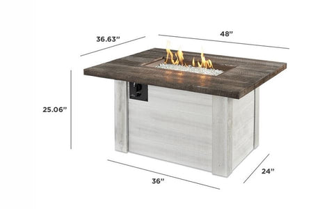 Outdoor Alcott Rectangular Gas Fire Pit Table - The Better Backyard